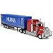 SHINESIGNAL 1/50 Semi Truck Toys, Big Container Truck Trailer for Kenworth W900 Metal Transport Carrier Truck Diecast Model Toy Birthday Gifts for Boys Cake Topper