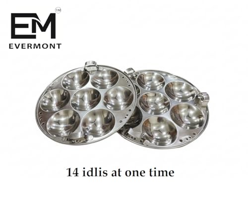 Image of Stainless Steel Multi-Purpose Idli Maker & Steamer for Kitchen | 6 Plates (2 Idli, 2 Dhokla,1 Mini Idli, 1 Steamer) | Induction & Gas Compatible Multi Kadai | Steamer for Momos, Modak & Vegetables | Heavy Bottom SS 304