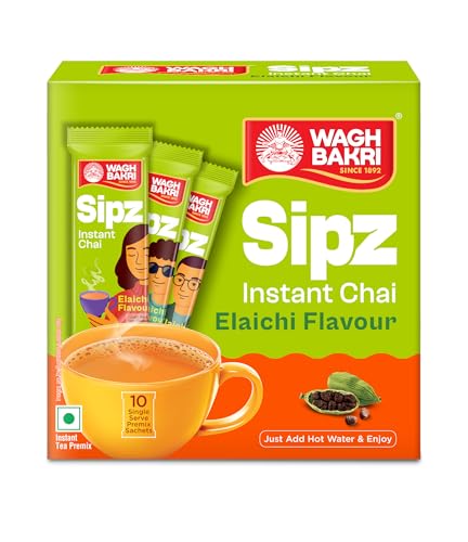 Image of Wagh Bakri Elaichi Instant Chai Tea Premix Powder, 140 gm