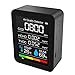 Détecteur de qualité de l'air Portable Mesure de CO2 Mesure de température numérique Testeur d'humidité Détecteur de dioxyde de Carbone TVOC Formaldeide HCHO (Black)