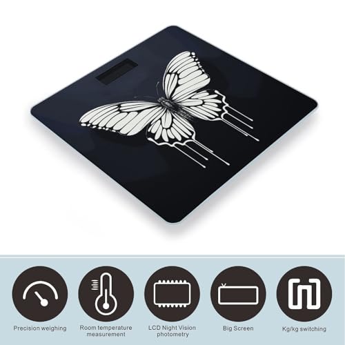 Báscula digital de baño con pantalla LED y plataforma de vidrio templado miniatura 3