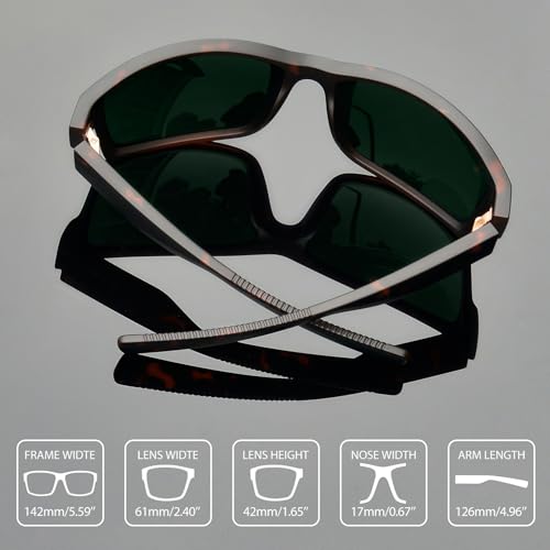 Image of Joopin Rectangle Sports Sunglasses Polarized UV Protection Shades for Men | Wrap Around Sun Glasses, Trendy Plastic Frame, TAC Lens, Safety, Driving, Running, Fishing, Cycling, Hiking