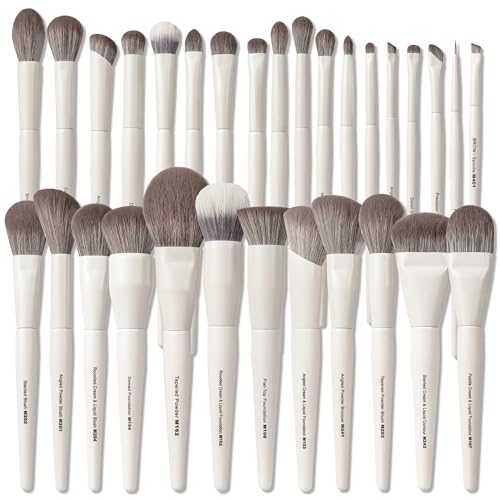 VYNESTRA 30 Pcs Pro Grade Makeup Brushes Set with Dense
