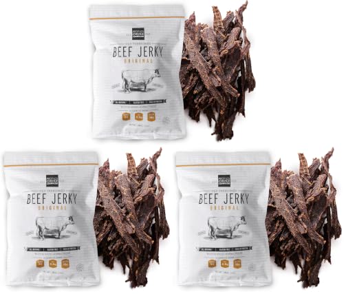 People’s Choice Beef Jerky – Old Fashioned – Original – Sugar Free, Zero Carb, 16g Protein, Keto Friendly – Dry Texture – Made in USA – 1 Pound (16 oz) Bag (Pack of 3)