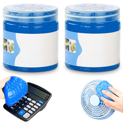 Gel detergente per auto, confezione da 2, mastice per dettagli auto per prese d'aria e fessure, rimuovi polvere riutilizzabile per interni, mastice gel per pulizia per detergente