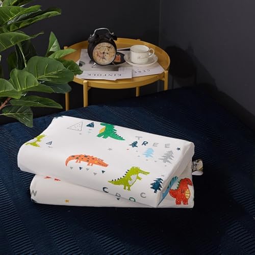 Hixingo Almohadas Viscoelásticas Cervicales, Almohada Viscoelastica Cervical con Funda Lavable Suave y Cómodo para Dormir Abrazado de Lado, Soporte de Espalda y Cuello (Crocodile,30 * 50 * 7cm)
