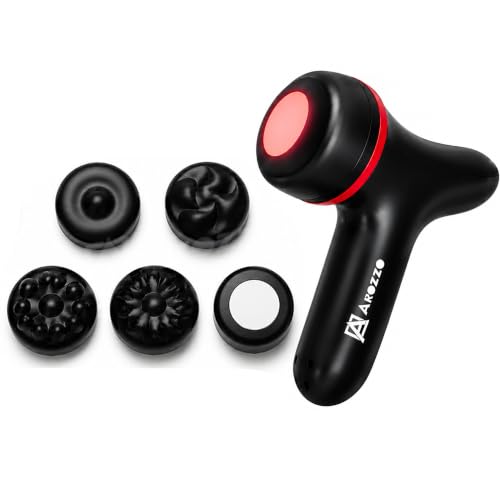 Image of AROZZO Electric Percussion Massager for Body - Portable Deep Tissue Massager with 5 Speeds & 5 Attachment Heads for Back, Neck, Shoulder, Legs & Feet, Muscle Relaxation & Stress Relief