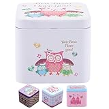 PEPLAYTAL 4 pezzi Scatola Portaoggetti in Metallo con Coperchio Design Rilievo Coniglio Civetta Cavallino Organizer Desktop Multifunzione per Gioielli Cancelleria e Oggetti Compatta e