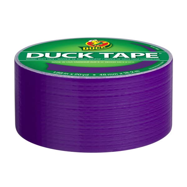 Image of Duck Brand 283138 Color Duct Tape, Purple, 1.88 Inches x 20 Yards Each Roll, 3 Rolls