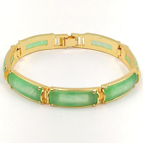 Bracelet en jade naturel et plaqué or : l'élégance d'un bijou raffiné