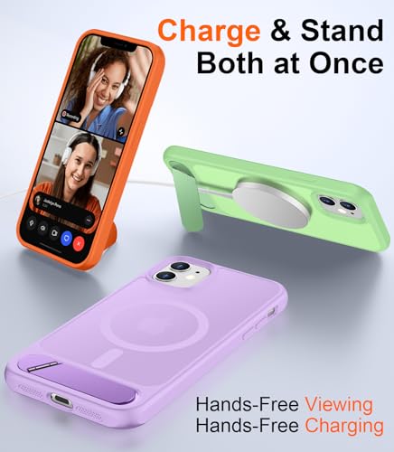 Image of Magnetic Compatible with iPhone 11 Phone Case, [Built-in Invisible Kickstand][Compatible with MagSafe] [Military Grade Shockproof] Slim Translucent Matte Phone Case for iPhone 11 6.1 inch