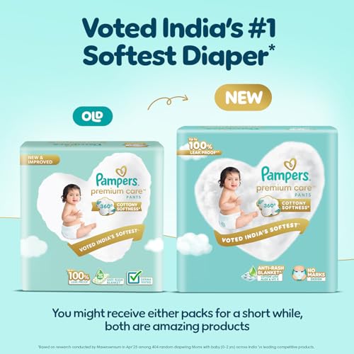 Image of Pampers Premium Care | Pant Style, Medium Size, 216 Count | 360 Cotton Softness Diaper |Anti Rash Diaper with Aloe Vera and 100% Leak Proof Protection