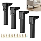 LUPATDY 4PCS Gambe Pieghevoli per Tavolo, 30 CM Gambe Da Tavolo Pieghevoli, Piedini per Mobili con Feltrini Antiscivolo, Morsetti Pieghevoli per Letti, Armadi, Computer Portatili e Mobili fai da te