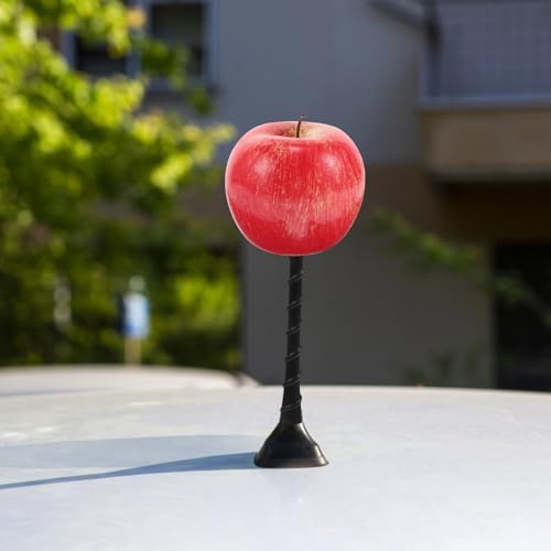 Accesorio de antena para coche con forma de manzana roja simulada resistente 5