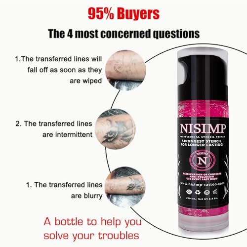 Pink Tattoo Stencil Transfer Gel for Crisp Long Lasting Designs - Image 3
