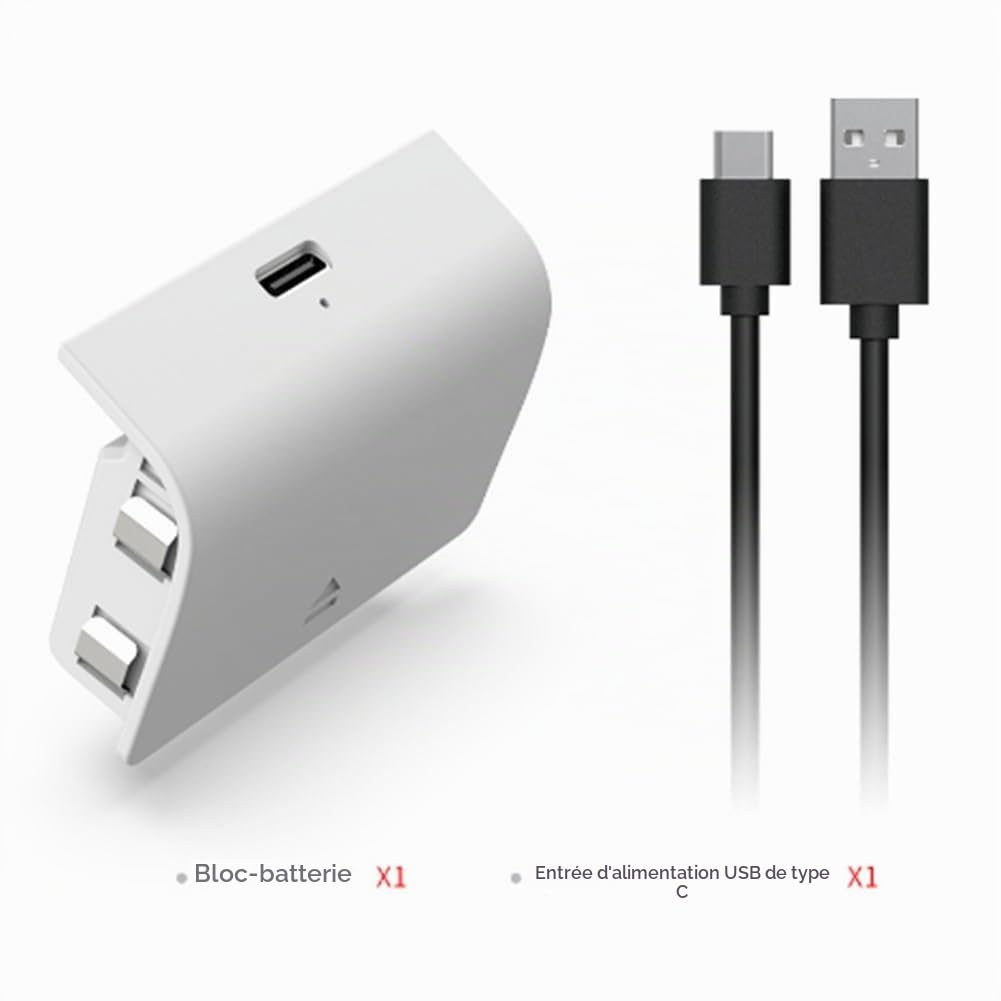 Batterie de Remplacement pour Manette de, Contrôleur de, Batterie Rechargeable pour Série S, Batterie 800 MAh avec Câble USB A