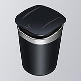 Hong Yi Fei-Shop Cenicero Cenicero de Coche con Tapa Desmontable ceniceros portátiles creativos con LED Luz Decorativa for vehículos Accesorios Interiores de autocares. Cubo de hollín (Type : Silver)