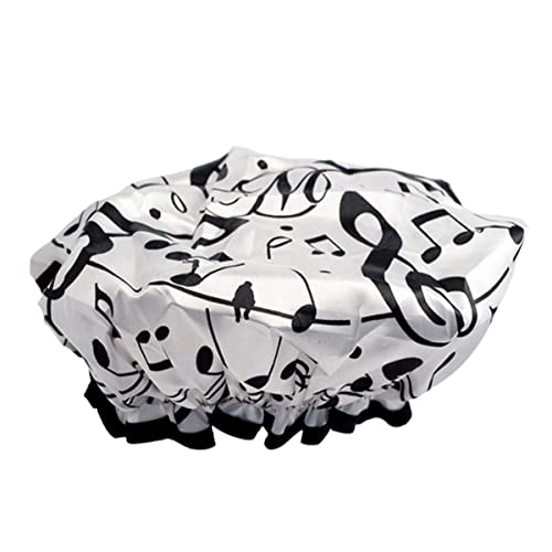 PracticDomus Bonnet de douche imprimé, réutilisable et imperméable avec motifs Giordano di Ponzano (Musique)