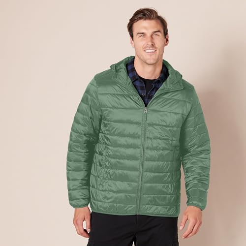 Image of Amazon Essentials Men's Lightweight Water-Resistant Packable Hooded Puffer Jacket