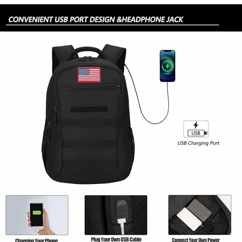 Image of 4land Camo Backpack for Boys 40L Army Bookbag for Middle School Kids | USB Charging Port, Waterproof 900d Fabric, Camouflage Back Pack For Elementary Teens,Tactical Military Style