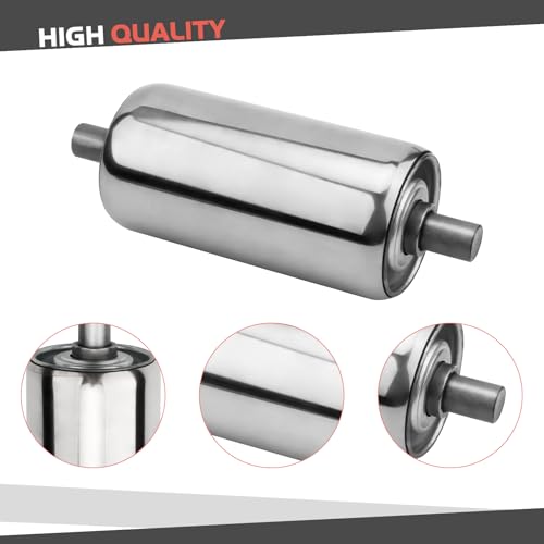 image for Syunsxoon 2 Pack Stainless Steel Conveyor Rollers, 2' Diameter 4' Leng