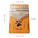 Risen Kalimba, 17 Keys, Thumb Piano, Metal Keys with Scale Engraving, Cat,Capybara Design,Small Musical Instrument, Gifts For Beginner, Music Love (Cat Paw Natural Wood)