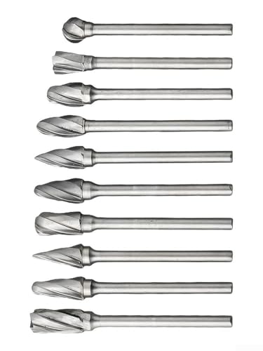 Set de 10 fresas de carburo para aluminio y metales blandos miniatura 4