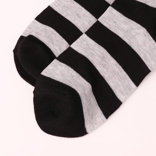 Image of DRESHOW 3 Pairs Thigh High Socks Striped Over Knee Thin Tights Long Stocking Knee High Leg Warmer
