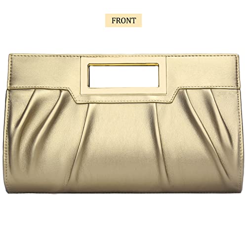 Image of KKXIU Women Clutch Purse Elegant Pleated Evening Bag for Wedding Prom Bridal with Chain Strap