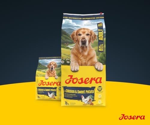 JOSERA Adult Huhn & Süßkartoffel (1 x 900 g) | Premium Trockenfutter für ausgewachsene & sportliche Hunde mittlerer & großer Rassen | mit Erbse & ohne Kartoffel | getreidefrei | 1er Pack