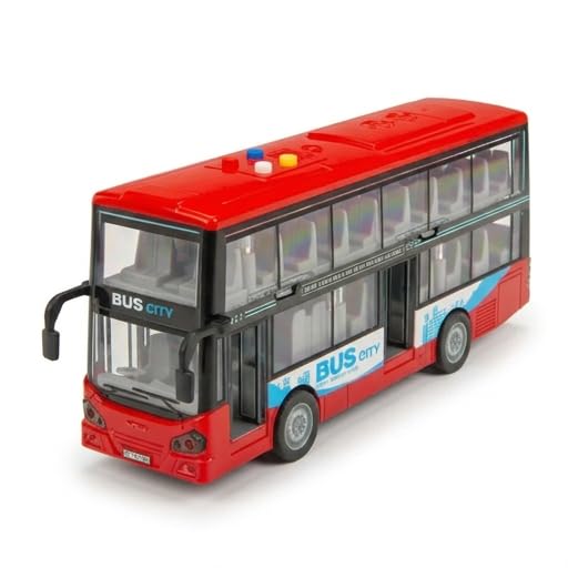 MEHRU Double Decker Toy Bus for Kids – Realistic City Bus Toy Vehicle with Lights & Sounds, Toy Bus, Baby toys, Birthday Gifts for 3+ Year Old Boys and Girls,