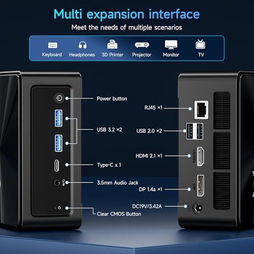Image of Bmax Mini PC B9 Power Intel Core i9-12900HK(up to 5.0GHz,14C /20T) 32GB DDR4 /1TB NVMe SSD Mini Desktop Computer WiFi6 BT5.2 Gaming Mini Computer DP /Type-C /HDMI Triple-Display 4K /60Hz