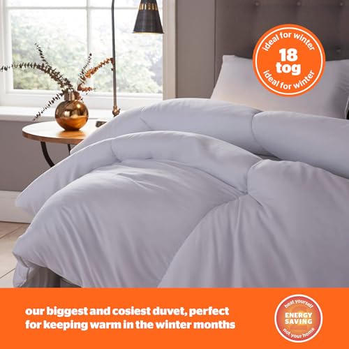 Silentnight Warm and Cosy Double Decker Super King Duvet Quilt - 18 Tog Winter Warm Cosy Thick Duvet Hypoallergenic and Machine Washable - Two Layers Retains Heat - Super King - Image 2