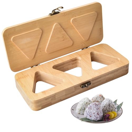 Onigiri Mold Sushi Making kit Japanese Rice Ball Mold Kit, Wooden Onigiri Press for Bento Box, Medium Size