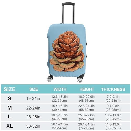 Orange Pinecone Pattern Luggage Cover Protector Anti-Scratch Suitcase Cover Washable Luggage Covers Fits 19-21 Inch Luggage2