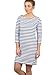 Produktbild BlendShe Eni Damen Sweatkleid Sommerkleid Kleid Mit Streifen-Optik Und U-Boot-Kragen Aus 100% Baumwolle, Größe:M, Farbe:Mood Indigo (20064)
