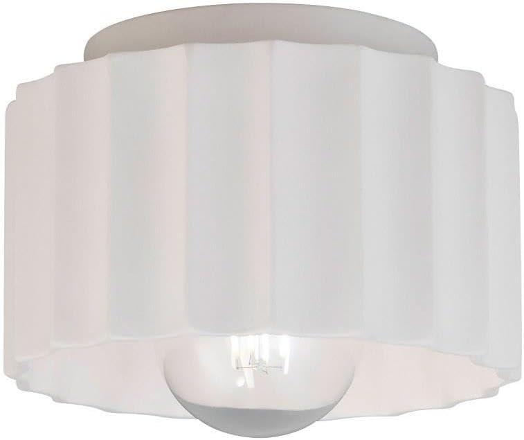 Justice Design Group CER-6183W-BIS Radiance Collection Outdoor Flush-Mount, Bisque