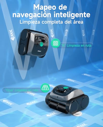Miniatura 5 de Wybot C1 Robot Limpiafondos Piscina Con Planificación Inteligente De Rutas, Limpieza Automática Para Fondo Paredes Línea De Agua, Triple Motor Mejorado Que Funciona Durante 150 Mins, Hasta 150