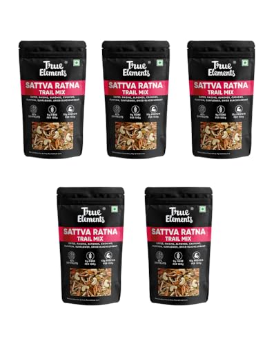 True Elements Sattva Ratna Dry Fruit Mix 65g (Pack of 5) - Combo of 325g | Trail Mix | Pack of 7 Dry Fruits & Berries (B0D8FYFZVF) Amazon Price History, Amazon Price Tracker