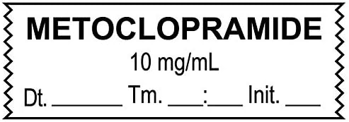 United Ad Label Anesthesia Tape METOCLOPRAMIDE 10MG/ML, 1-1/2" x 1/2", Removable Paper Tape, White, One Roll of 500 Inches