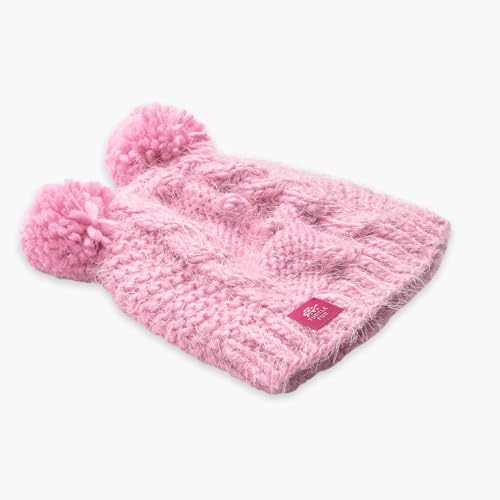Turtle Fur Kids Girls Fluff Balls Double Pom Knit Beanie2
