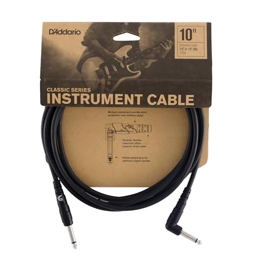 Planet Waves Cable de guitarra D'Addario - Cable para Instrumentos de la serie Classic -1/4 Pulg Macho a 1/4 Pulg Macho - 3.048 Metros - Right Angle - 1-Paquete