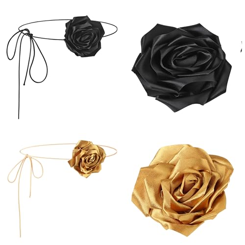 Ayliss Flower Belt for Dress Women Bohemian Style Rope Braid Waist Belt Rose Flower Choker Necklace Camellia Waist Chain