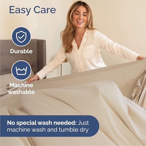 Image of Cal King 6 Piece Bed Sheet Set - Comfy, Breathable & Cooling Sheets - Wheat | Ultra-Soft Hotel Luxury Bedding Set with 8-16 Inch Deep Pockets, 1 Flat & 1 Fitted Sheet & 4 Pillowcases, Wrinkle & Fade Free