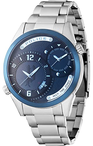 Montre mécanique Police Pseudonaja Affinis pour homme avec cadran gris et bracelet acier 14540JSTBL/13M