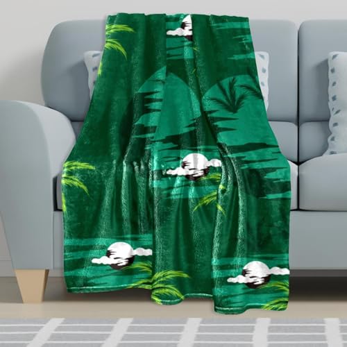 Jeté de canapé palmier vert couverture microfibre douce - 6