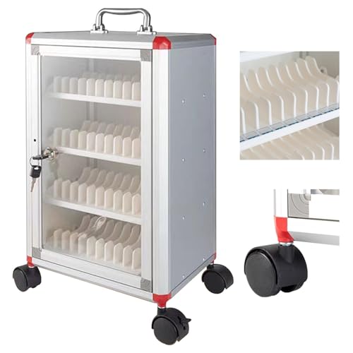 Caja de almacenamiento para móviles de 48 bits con ruedas y llave 2