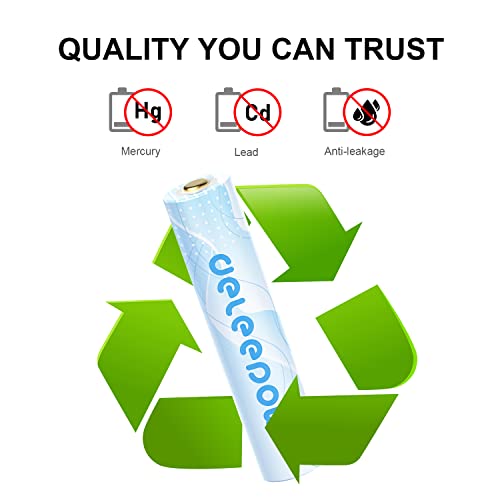 Deleepow Rechargeable Aaa Batteries Gold-Plated Anode 1100Mah Nimh Aaa Rechargeable Batteries 8 Counts With Charger 1.2V 1200 Cycle #TOP5