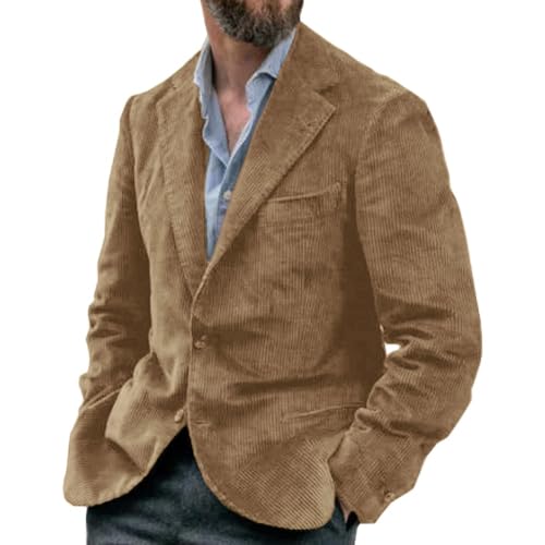 Men's Casual Corduroy Blazer Sport Coat Suit Jacket