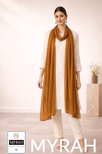 Image of MYRAH Chiffon Solid Casual Daily Use Dupatta For Women's & Girls Length - 2.50 Meter